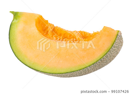 cantaloupe melon isolated on a white background cantaloupe melon isolated on a white background 99107426