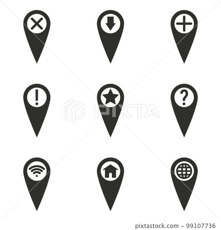 Vector illustration on the theme navigation, marker 99107736
