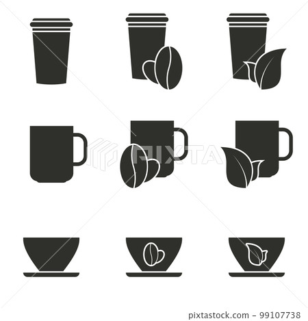 Vector illustration on the theme tea, coffee icon Vector illustration on the theme tea, coffee icon 99107738