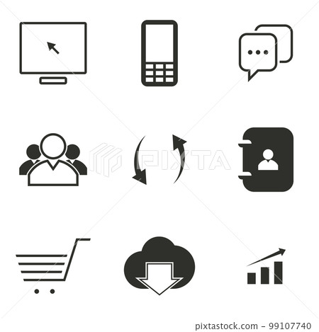 Vector illustration on the theme media and communication icons Vector illustration on the theme media and communication icons 99107740