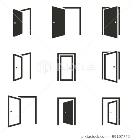 Vector illustration on the theme door icons 99107743