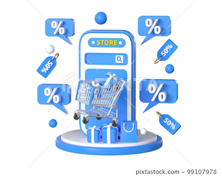 3d rendering e-commerce promotion discount day element 99107978