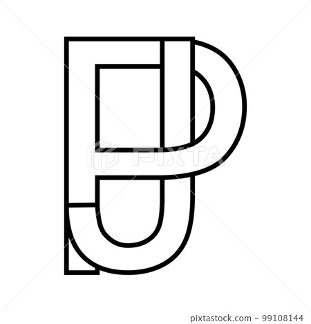 Logo sign pj jp icon double letters logotype p j 99108144