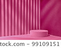 Background podium magenta trend color for showing the product in the interior with sunlight 99109151