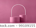 Trend magenta background and cylinder podium mockup and arch for product demonstration 99109155