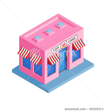 Cupcake Shop Isometric Composition 99109353