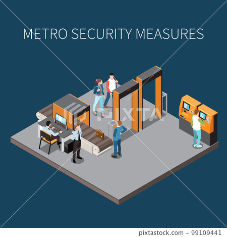 Subway Security Isometric Composition 99109441