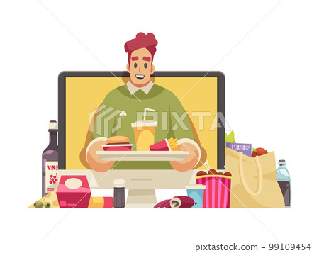 Fastfood Video Blogger Composition 99109454