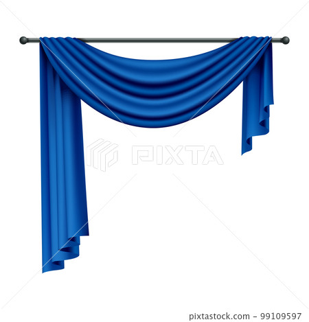 Hanging Blue Curtain Composition Hanging Blue Curtain Composition 99109597