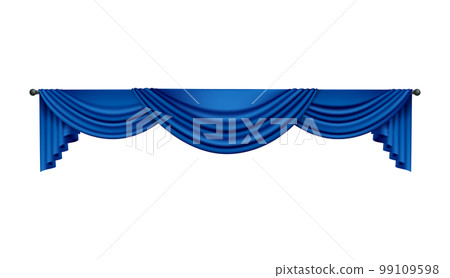 Blue Folded Curtains Composition Blue Folded Curtains Composition 99109598