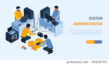 System Administrator Banner Illustration 99109739