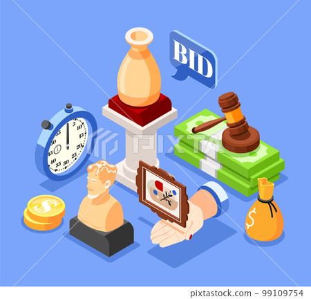 Auction Bid Isometric Composition 99109754