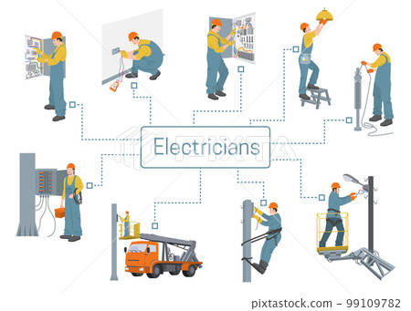 Electricians Infographics Illustration 99109782