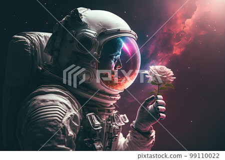 在太空中發現花朵的宇航員 99110022