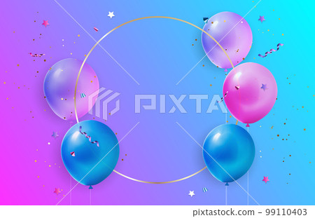 Colorful Holiday Party Balloons Vector Illustration 99110403
