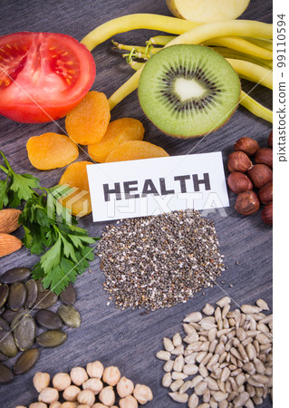 Healthy eating containing natural minerals, potassium and vitamin K Healthy eating containing natural minerals, potassium and vitamin K 99110594