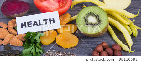 Healthy eating containing natural minerals, potassium and vitamin K Healthy eating containing natural minerals, potassium and vitamin K 99110595