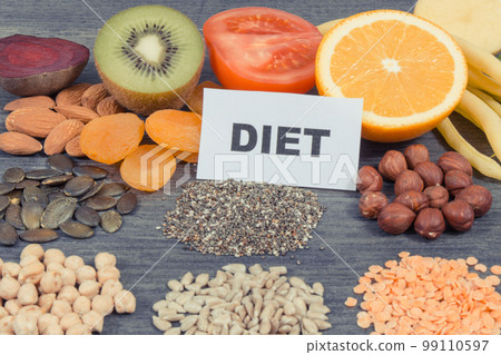 Healthy eating containing natural minerals, potassium and vitamin K Healthy eating containing natural minerals, potassium and vitamin K 99110597