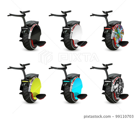 Realistic Colorful Monowheels Set 99110703