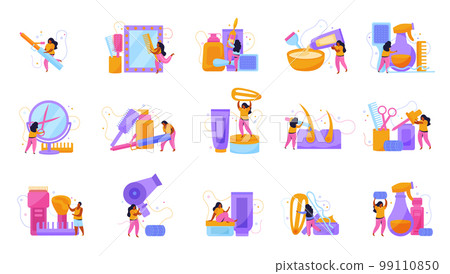 Hair Care Icon Set 99110850