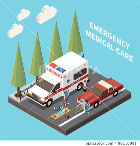 Emergency Medical Care Isometric Composition 99110991