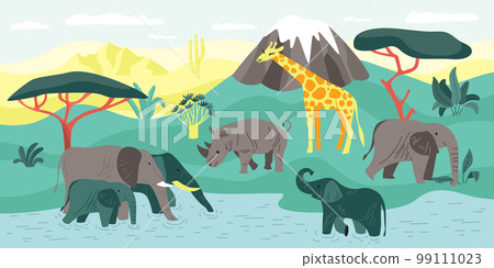 Exotic Animals Landscape Composition 99111023