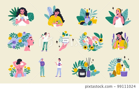 Herbal Medicine Color Icon Set Herbal Medicine Color Icon Set 99111024