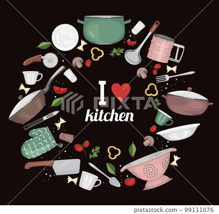 Love Cooking Round Composition 99111076