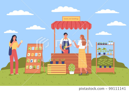 Farmer Market Flat Background 99111141
