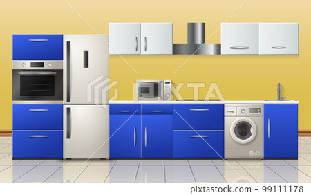 Household Appliances Realistic Kitchen 99111178