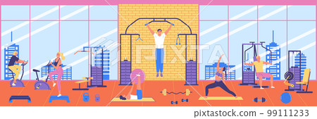 Fitness Horizontal Illustration 99111233