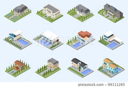 Mansion And Villa Isometric Set Mansion And Villa Isometric Set 99111265