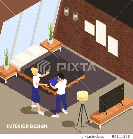 Interior Designer Isometric Composition 99111338