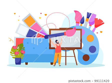 International Artists Day Flat Recolor Concept International Artists Day Flat Recolor Concept 99111420