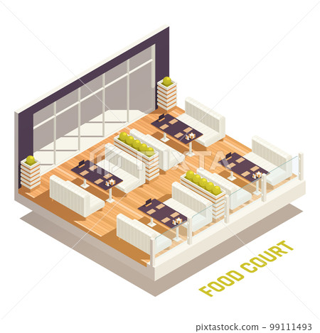 Food Court Isometric Colored Concept 99111493