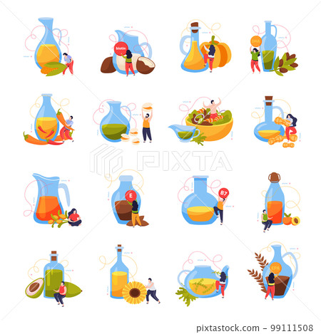 Food Oils Icons Collection Food Oils Icons Collection 99111508