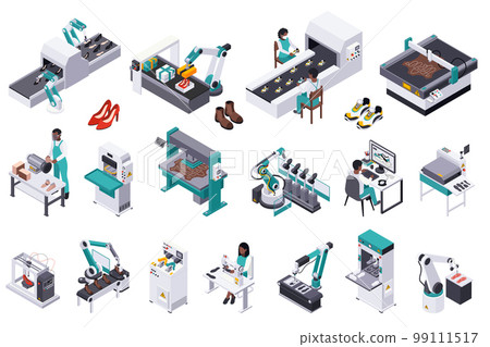 Shoes Production Icons Collection Shoes Production Icons Collection 99111517