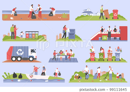 People Gather Garbage Composition 99111645