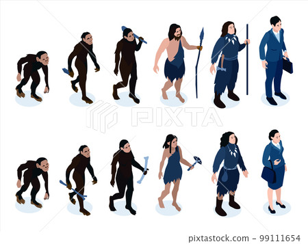 Isometric Human Evolution Set Isometric Human Evolution Set 99111654