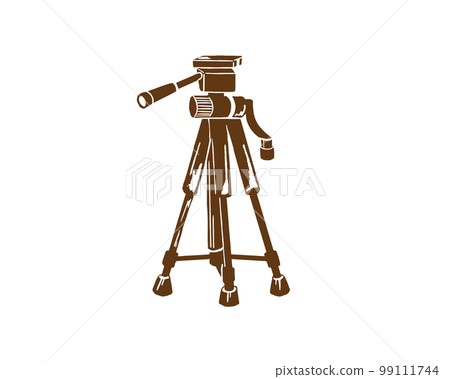 Tripod photo line drawing illustration 99111744