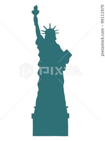 Statue of Liberty hand-drawn silhouette illustration 99111970
