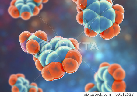 Dopamine molecule, 3D illustration 99112528