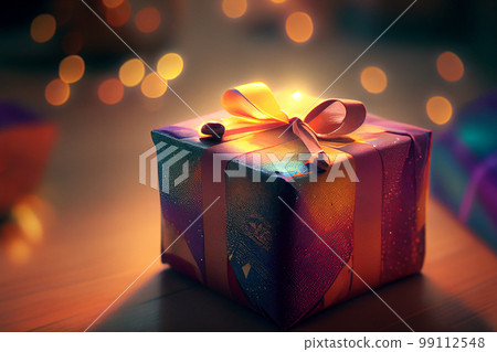Gift box with bow, generative ai 99112548