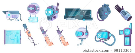 Cyberpunk Technology Icon Set Cyberpunk Technology Icon Set 99113365