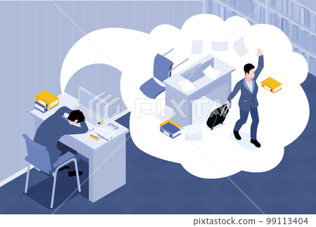 Business Stress Isometric Background 99113404