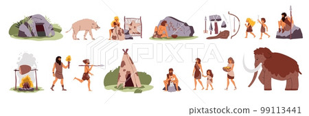 Primitive People Icon Set 99113441