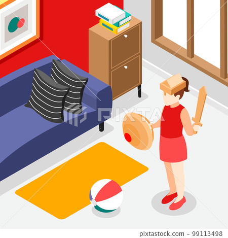 Cardboard Toys Isometric Background Cardboard Toys Isometric Background 99113498