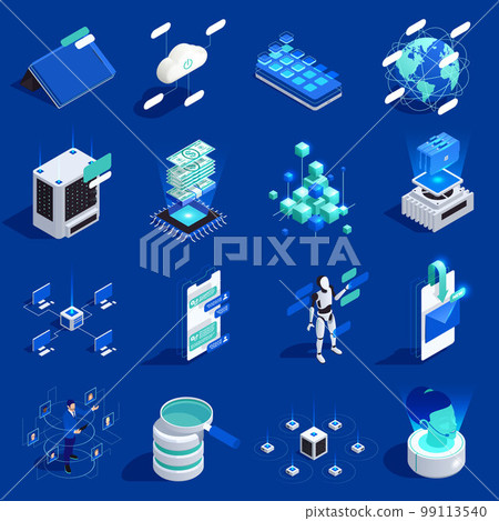 Digital Transformation Isometric Icons Digital Transformation Isometric Icons 99113540