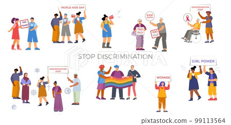 Discrimination Flat Characters Set Discrimination Flat Characters Set 99113564