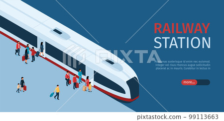 Railway Station Horizontal Banner 99113663